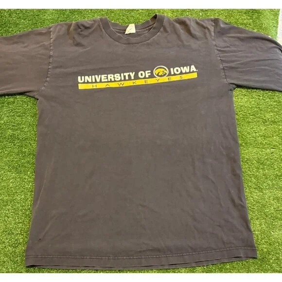 Vintage Iowa Hawkeyes shirt mens XL black yellow football long sleeve Y2K 27 - Picture 2 of 12